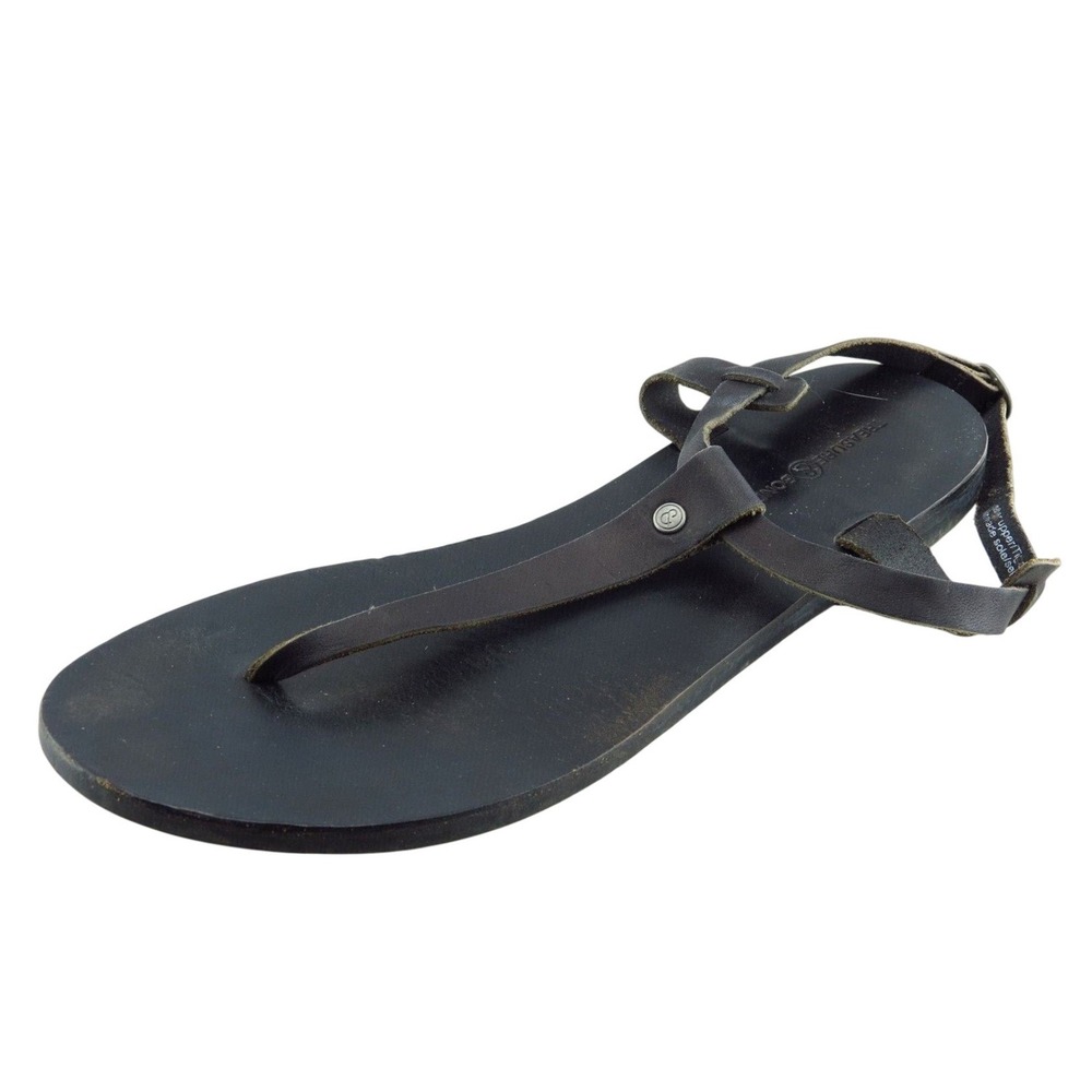 Treasure & Bond Size 9 M Black T-Strap Leather Women Sandal‎ Shoes